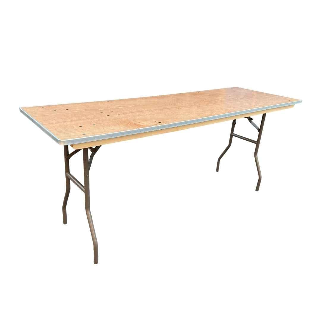 Chivari 72" x 24" (6 Foot) Rectangle Plywood Folding Table TPLYRT7224MG-AX-T