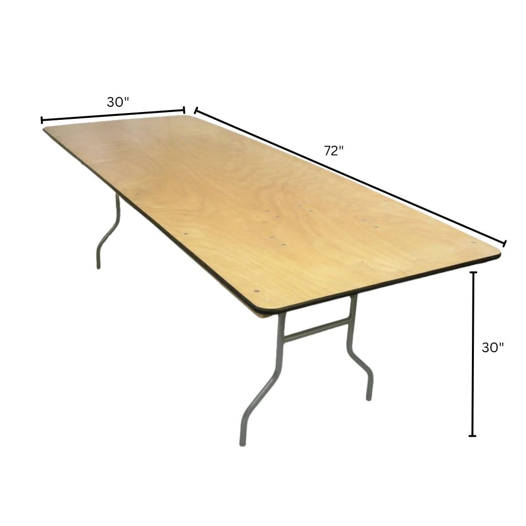 Chivari 10 Plywood 72" x 30" (6 Foot) Rectangle Folding Tables with Vinyl Edge + Extra Large Steel Banquet Table Cart CART105HG-RT7230VG-10