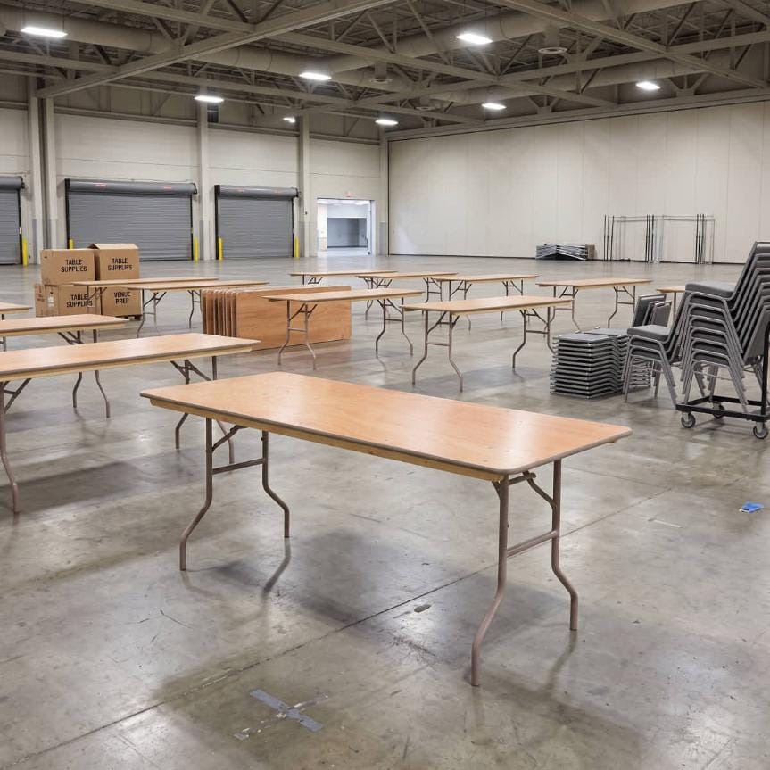 Chivari 72" x 30" (6 Foot) Rectangle Heavy Duty Plywood Folding Table TPLYRT7230VG-AX-T