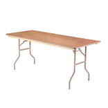72" x 30" (6 Foot) Rectangle Heavy Duty Plywood Folding Table