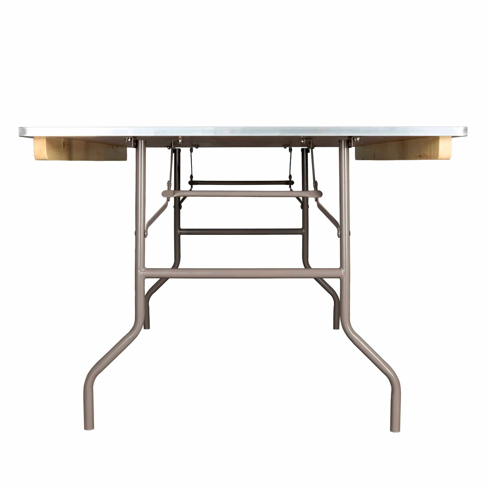 Chivari 72" x 42" (6 Foot) Rectangle Plywood Folding Table with Metal Edge TPLYRT7242MG-AX-T