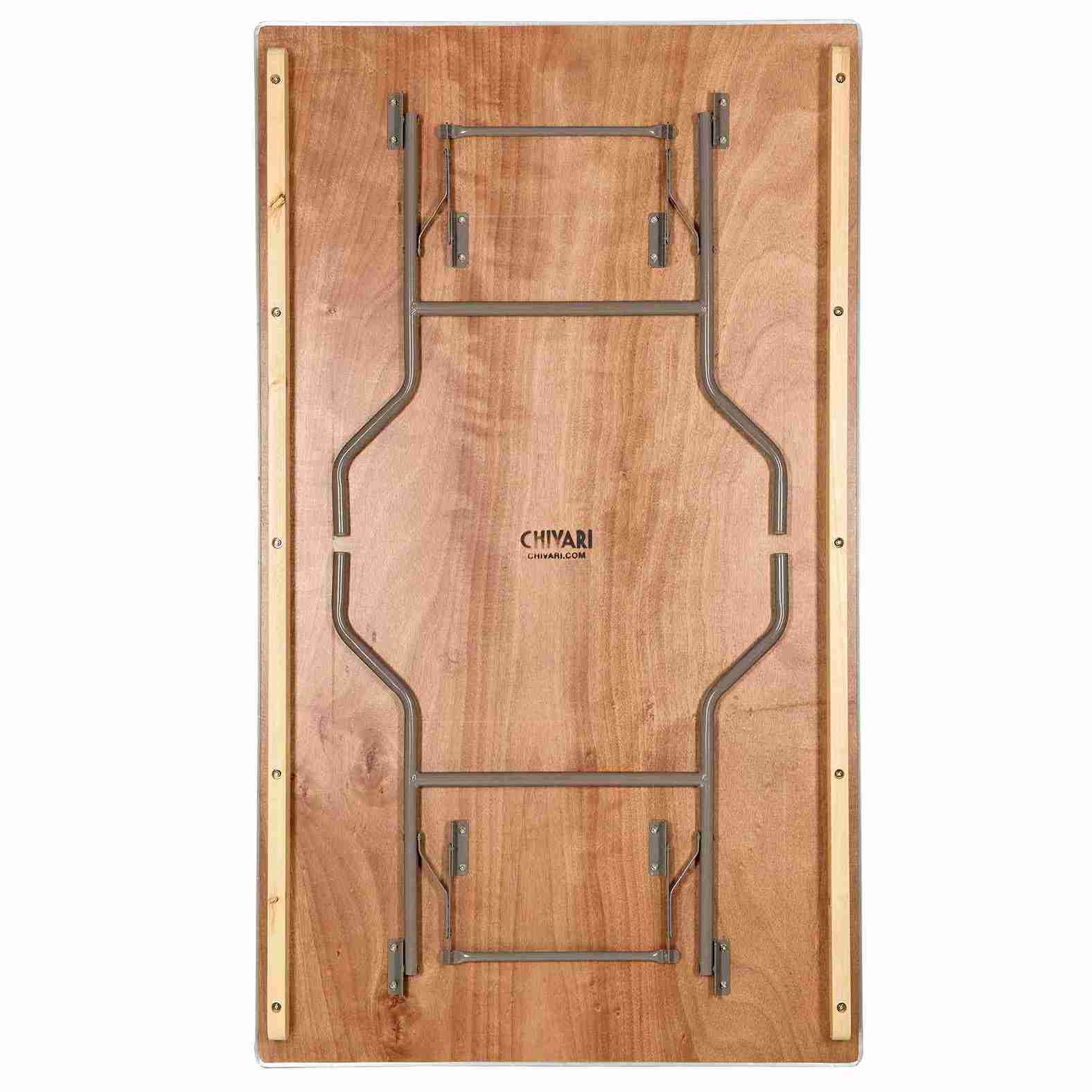 Chivari 72" x 42" (6 Foot) Rectangle Plywood Folding Table with Metal Edge TPLYRT7242MG-AX-T