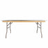 Chivari 72" x 48" (6 Foot) Rectangle Plywood Folding Table with Metal Edge TPLYRT7248MG-AX-T