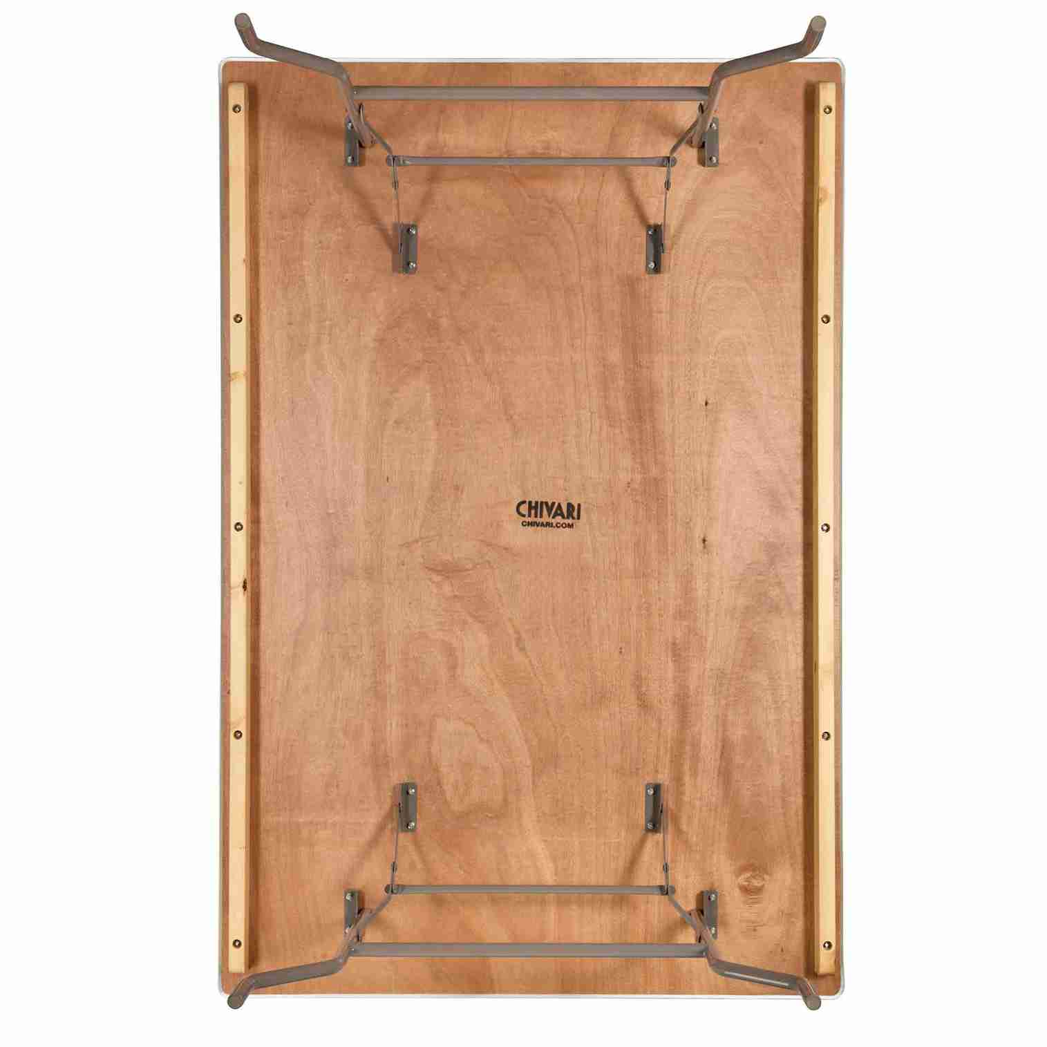 Chivari 72" x 48" (6 Foot) Rectangle Plywood Folding Table with Metal Edge TPLYRT7248MG-AX-T