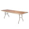 Chivari 96" x 30" (8 Foot) Rectangle Heavy Duty Natural Plywood Folding Banquet Table TPLYRT9630MG-AX-T