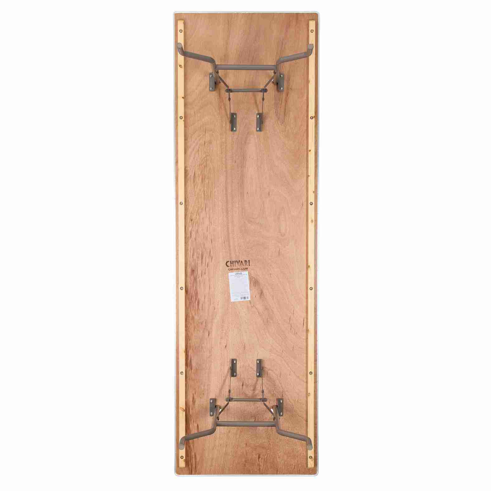Chivari 96" x 30" (8 Foot) Rectangle Heavy Duty Natural Plywood Folding Banquet Table TPLYRT9630MG-AX-T