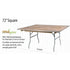 Chivari 72" x 72" (6 Foot) Square Plywood Folding Table TPLYSQ72MG-AX-T