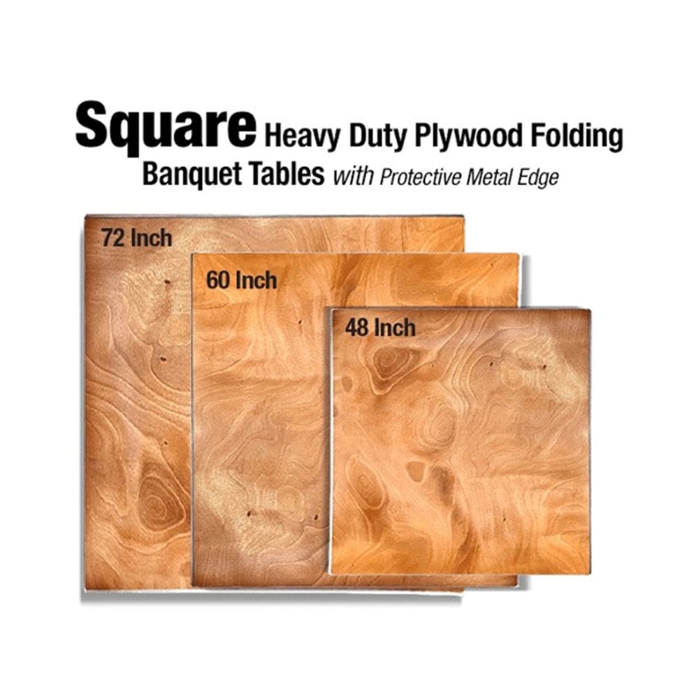 Chivari 72" x 72" (6 Foot) Square Plywood Folding Table TPLYSQ72MG-AX-T