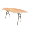 Chivari 68" x 24" (6 Foot) Serpentine Plywood Folding Table with Metal Edge TPLYSRP68MG-AX-T