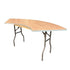 Chivari 68" x 24" (6 Foot) Serpentine Plywood Folding Table with Metal Edge TPLYSRP68MG-AX-T