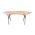 Chivari 68" x 24" (6 Foot) Serpentine Plywood Folding Table with Metal Edge TPLYSRP68MG-AX-T