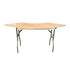 Chivari 68" x 24" (6 Foot) Serpentine Plywood Folding Table with Metal Edge TPLYSRP68MG-AX-T
