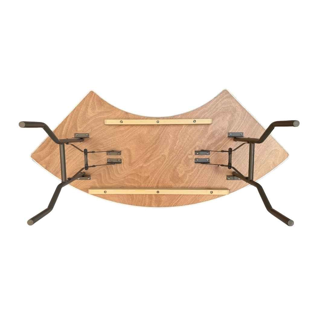 Chivari 68" x 24" (6 Foot) Serpentine Plywood Folding Table with Metal Edge TPLYSRP68MG-AX-T