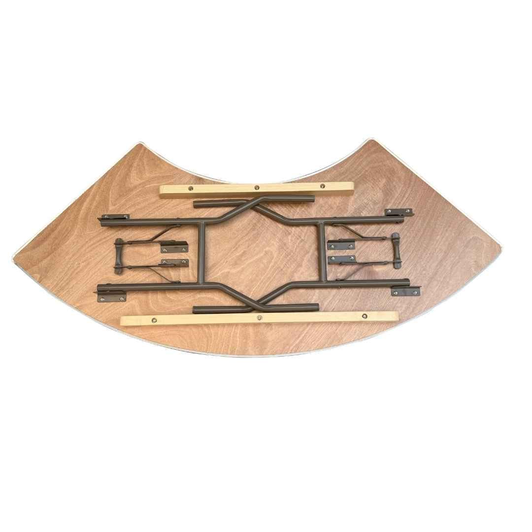 Chivari 68" x 24" (6 Foot) Serpentine Plywood Folding Table with Metal Edge TPLYSRP68MG-AX-T