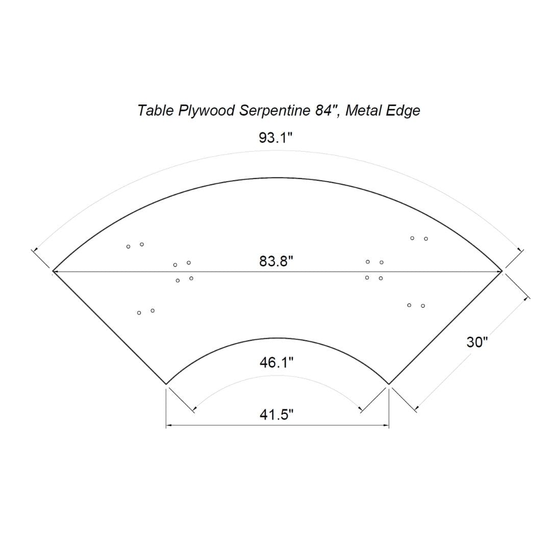 Chivari 84" x 30" (7 Foot) Serpentine Plywood Steel Skeleton Folding Table TPLYSRP84MG-ST-AX