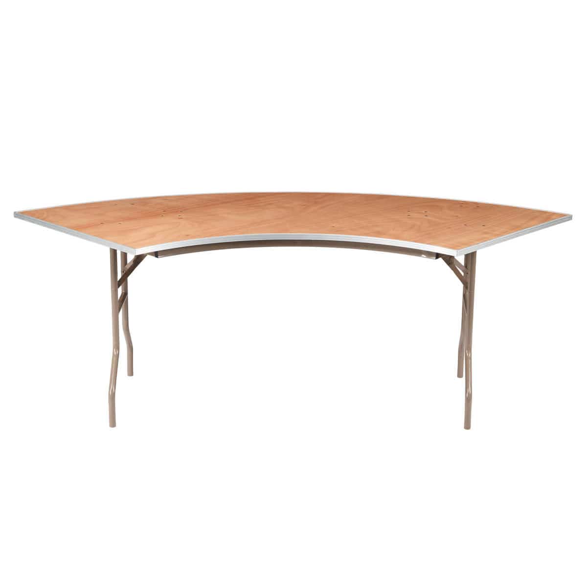 Chivari 84" x 30" (7 Foot) Serpentine Plywood Steel Skeleton Folding Table TPLYSRP84MG-ST-AX