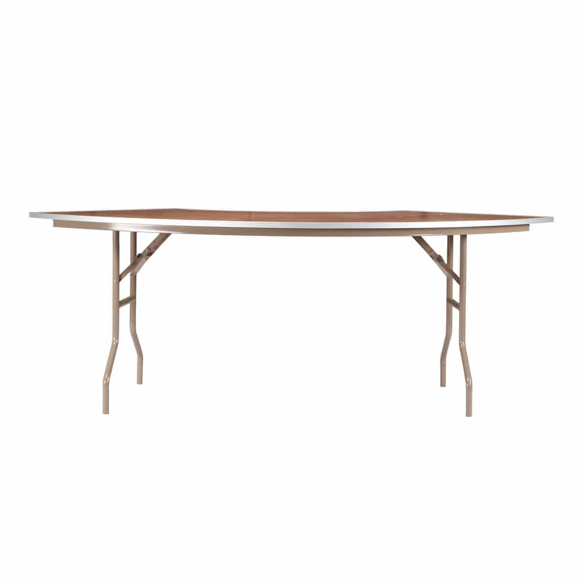 Chivari 84" x 30" (7 Foot) Serpentine Plywood Steel Skeleton Folding Table TPLYSRP84MG-ST-AX