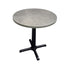 Chivari 27.4" Round Restaurant Table Cement Gray Top with Black Cross Base TRTRD27R-CGRY-KT3