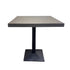Chivari 30" x 30" Square Fruitwood Melamine Top Restaurant Table with Black Sloped Square Base TRTSQ30ML-FR-KT4