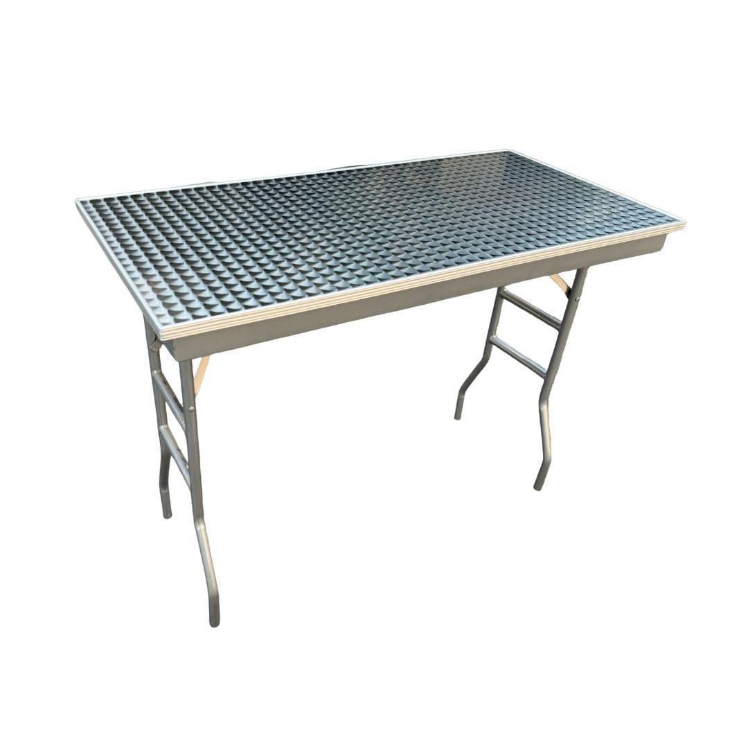 Chivari 48" x 24" (4 Foot) Stainless Steel Counter Height Buffet Folding Table with Steel Skeleton™ TSTNRT4824-AX