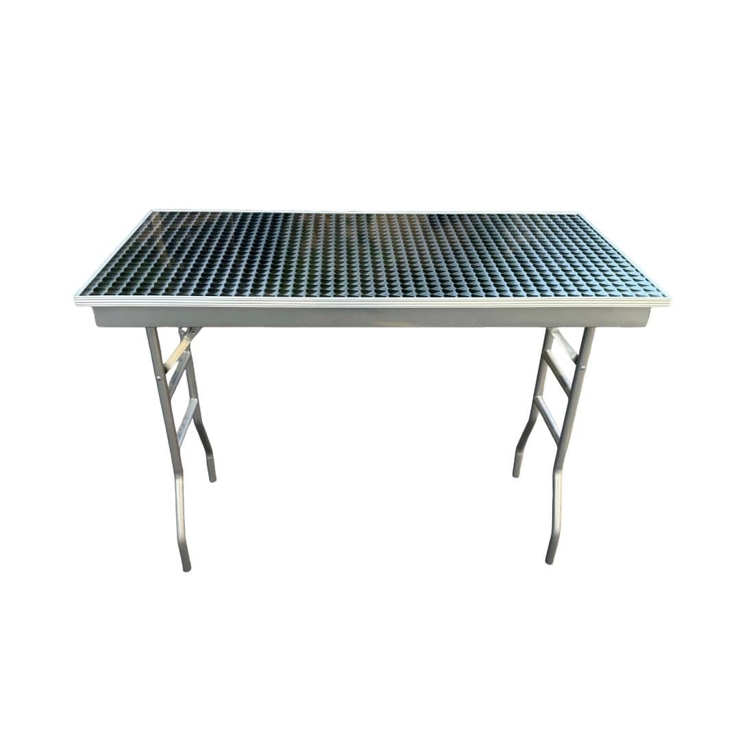 Chivari 48" x 24" (4 Foot) Stainless Steel Counter Height Buffet Folding Table with Steel Skeleton™ TSTNRT4824-AX