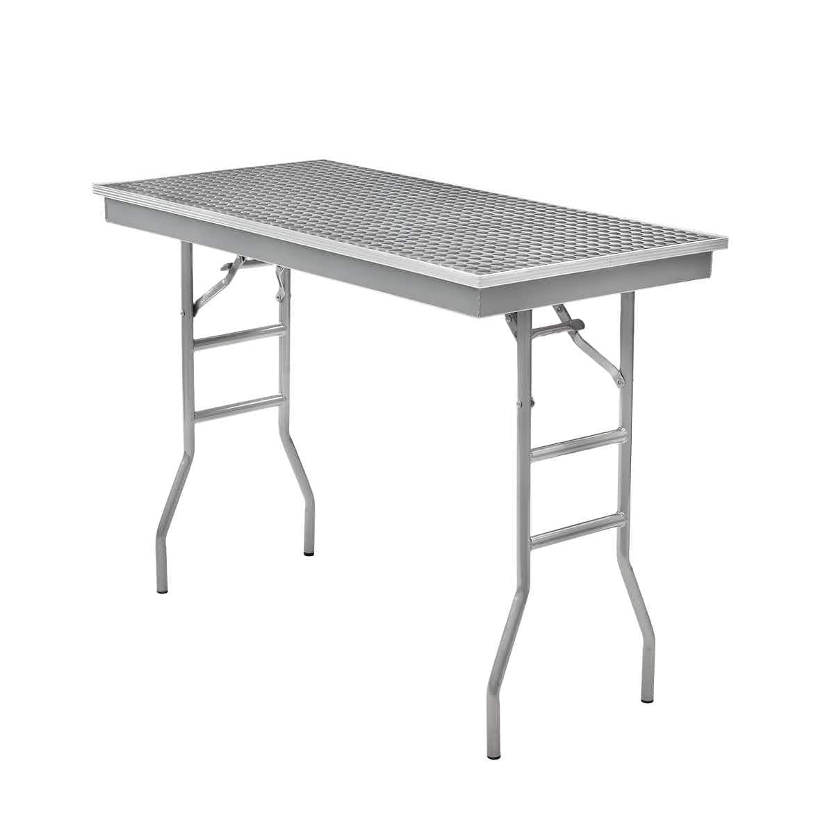 Chivari 48" x 24" (4 Foot) Stainless Steel Counter Height Kitchen Folding Table with Steel Skeleton™ TSTNRT4824-AX