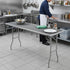 Chivari 72" x 24" (6 Foot) Stainless Steel Counter Height Kitchen Folding Table with Steel Skeleton™ TSTNRT7224-AX