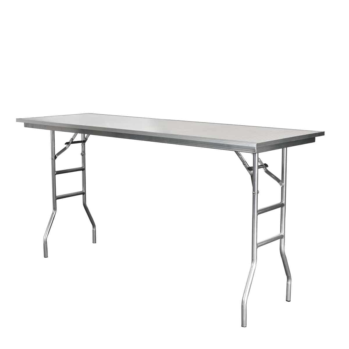 Chivari 72" x 24" (6 Foot) Stainless Steel Counter Height Buffet Folding Table with Steel Skeleton™ TSTNRT7224-AX