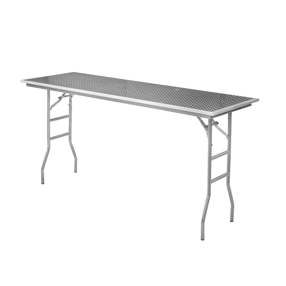 Chivari 72" x 24" (6 Foot) Stainless Steel Counter Height Kitchen Folding Table with Steel Skeleton™ TSTNRT7224-AX