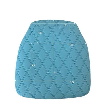 Chivari Turquoise Blue Panel Back Chiavari Cushion with Bentley Stitching and SlipNot™ Technology CUSHPANVINBENTTB-A