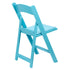 Chivari Turquoise Blue with Matching Seat Resin Steel Skeleton Folding Chair CFRTB-ST-A