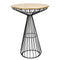 Chivari Black Wire Cocktail Table with 32" Round Gold Top and Sleek Black Steel Base TWR32BLK-GLD-KT