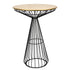 Chivari Black Wire Cocktail Table with 32" Round Gold Top and Sleek Black Steel Base TWR32BLK-GLD-KT