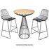 Chivari Black Wire Cocktail Table with 32" Natural Oak Top and Durable Black Steel Base TWR32BLK-WD-KT