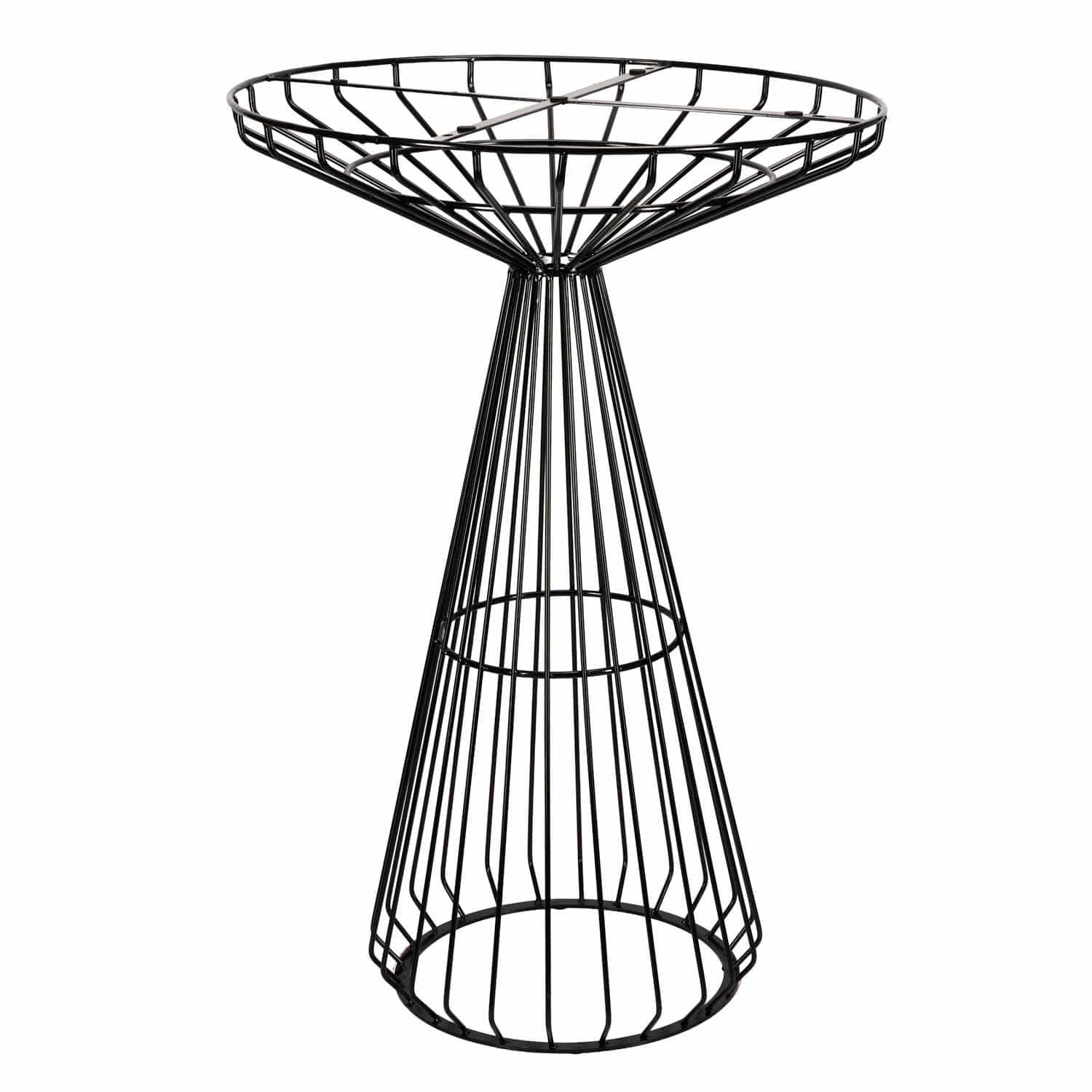 Chivari Black Wire Cocktail Table with 32" Round White Top and Sturdy Steel Base TWR32BLK-WHT-KT