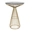 Chivari Gold Wire Cocktail Table with 32" Black Top and Polished Gold Steel Frame TWR32GLD-BLK-KT