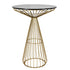 Chivari Gold Wire Cocktail Table with 32" Black Top and Polished Gold Steel Frame TWR32GLD-BLK-KT