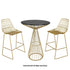 Chivari Gold Wire Cocktail Table with 32" Black Top and Polished Gold Steel Frame TWR32GLD-BLK-KT