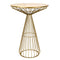 Chivari Gold Wire Cocktail Table with 32” Round Gold Top and Elegant Gold Steel Base TWR32GLD-GLD-KT