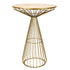 Chivari Gold Wire Cocktail Table with 32” Round Gold Top and Elegant Gold Steel Base TWR32GLD-GLD-KT