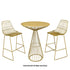 Chivari Gold Wire Cocktail Table with 32” Round Gold Top and Elegant Gold Steel Base TWR32GLD-GLD-KT