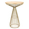 Chivari Gold Wire Cocktail Table with Natural Oak 32" Top and Elegant Gold Steel Base TWR32GLD-WD-KT