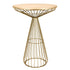 Chivari Gold Wire Cocktail Table with Natural Oak 32" Top and Elegant Gold Steel Base TWR32GLD-WD-KT