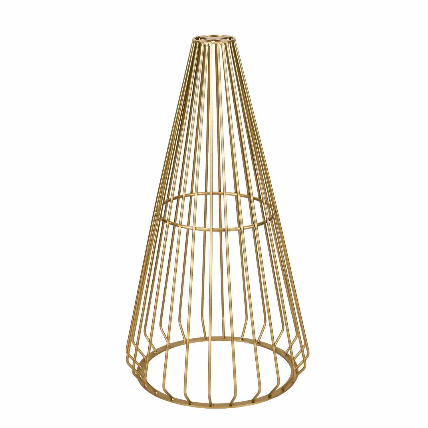 Chivari Gold Wire Cocktail Table with Natural Oak 32" Top and Elegant Gold Steel Base TWR32GLD-WD-KT