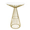 Chivari Gold Wire Cocktail Table with 32" Round White Top and Durable Gold Steel Frame TWR32GLD-WHT-KT