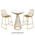 Chivari Gold Wire Cocktail Table with 32" Round White Top and Durable Gold Steel Frame TWR32GLD-WHT-KT