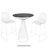 Chivari White 32" Wire Cocktail Table with Durable Black Top for Event and Rental Use TWR32WHT-BLK-KT