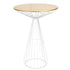 Chivari White Wire Cocktail Table with 32" Round Gold Top and Strong White Steel Base TWR32WHT-GLD-KT