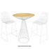 Chivari White Wire Cocktail Table with 32" Round Gold Top and Strong White Steel Base TWR32WHT-GLD-KT