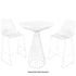 Chivari White Wire Cocktail Table with 32" Round White Top and Matching White Steel Base TWR32WHT-WHT-KT